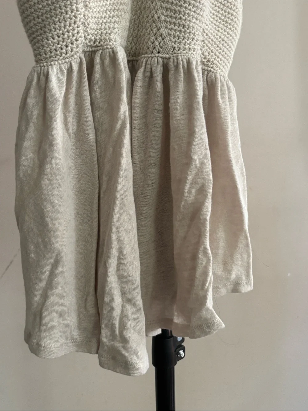 Free People Cream Crochet Knit Babydoll Tank Top Size XS
